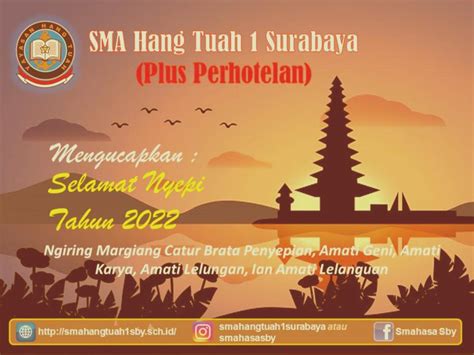 Ucapan Nyepi Sma Hang Tuah Surabaya Plus Perhotelan Sma Hang