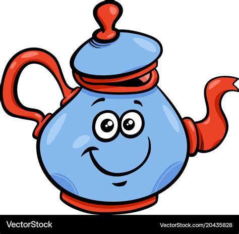 teapot  kettle cartoon character royalty  vector image