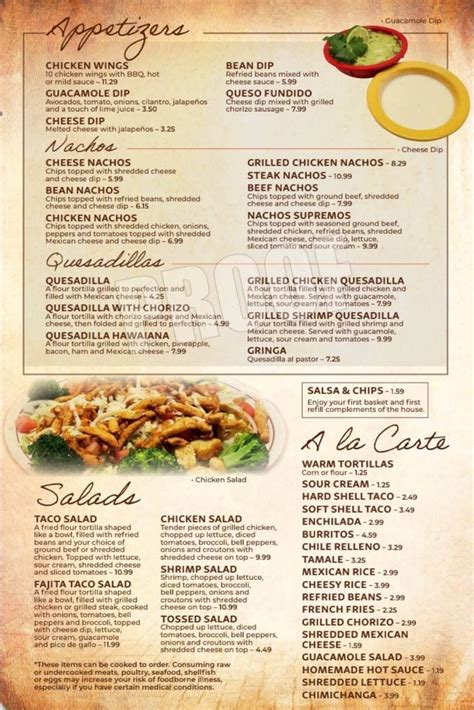 Cambridge OH Menu - Tlaquepaque Mexican Restaurant