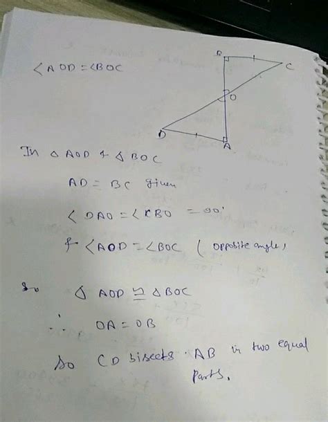 AD And BC Are Equal Perpendiculars In A Line Segment AB See Fig 7 18