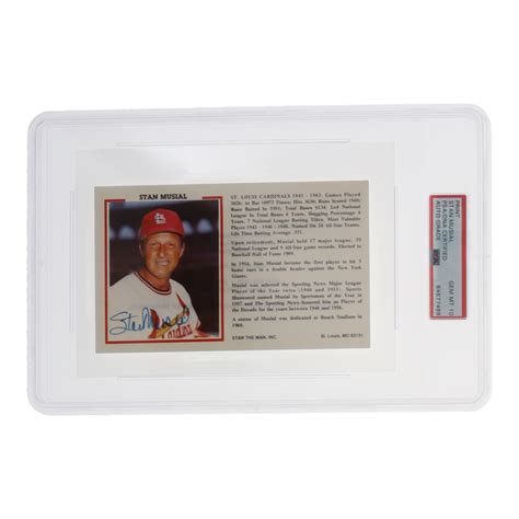 Stan Musial Signed Cut Psa Pristine Auction