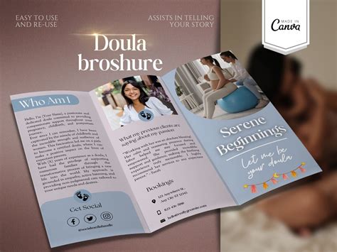 Doula Brochure Template Birth Doula Marketing Brochure Doula Etsy