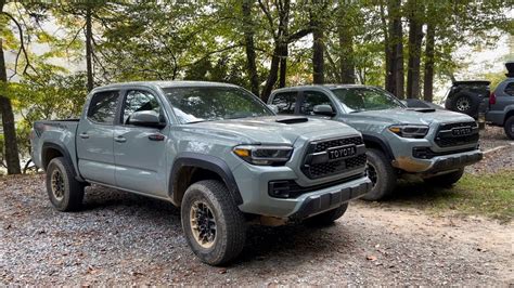 Tacoma Twins Two 2021 Toyota Tacoma Trd Pros In Lunar Rock Youtube