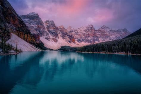 320 Moraine Lake At Sunset Stock Photos Pictures And Royalty Free