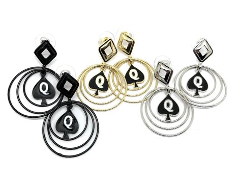 Qos Queen Of Spades Branded Multi Hoop Earrings With Hotwife Etsy