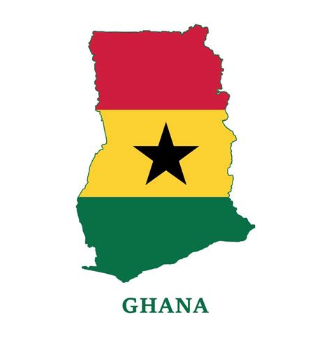 diseño del mapa de la bandera nacional de ghana ilustración de la