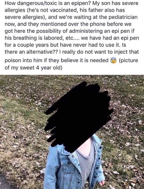 Anti-Vaxxer refuses to give her kid an epi pen because “SHe dOeS NOT