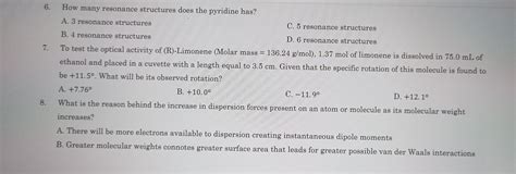 Solved 7 To Test The Optical Activity Of R Limonene