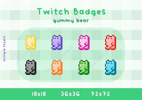 Twitch Sub Bit Badges Gummy Bear Badges Twitch Sub Loyalty Bit