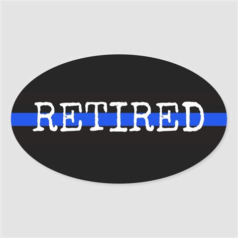 Retired Police Officer Oval Bumper Sticker Bumper