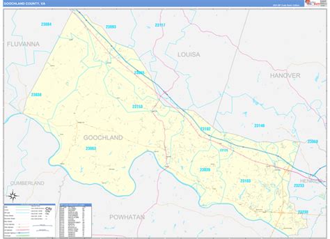 Goochland County Wall Map Premium Style