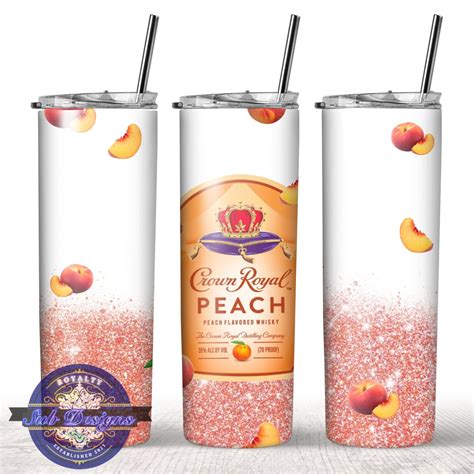 Crown Royal Peach Sublimation Png Image Digital Download For Straighttapered 20oz Skinny