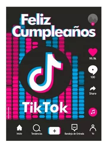 Poster Feliz Cumplea Os Tematica Tik Tok En Venta En Por S Lo