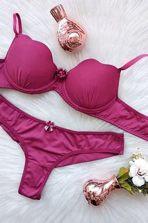 Conjunto Lingerie Básico Bojo Onda Calcinha Fio Duplo Luana Kelly Modas