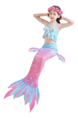 Traje De Baño Sirena Niñas Bikini Natación 9 Piezas Meses sin interés