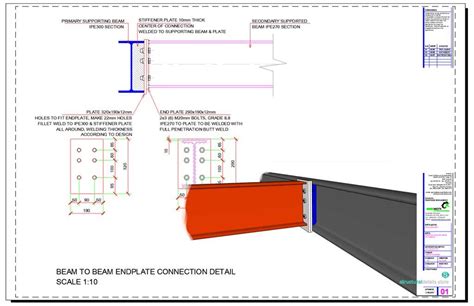 Double Angle Web Cleats Simple Beam To Beam Connection Steel Beams