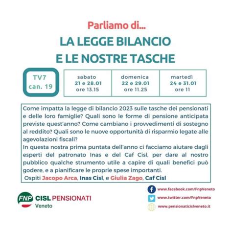 Su Tv Parliamo Dellimpatto Della Legge Di Bilancio Nelle Tasche Dei