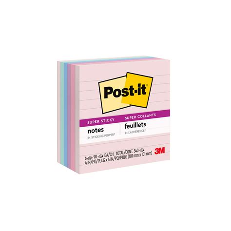 Post It Recycled Super Sticky Notes In X In Wanderlust Pastels