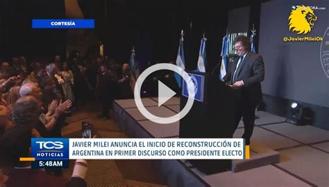 Javier Milei Da Su Primer Discurso Como Presidente Electo De Argentina