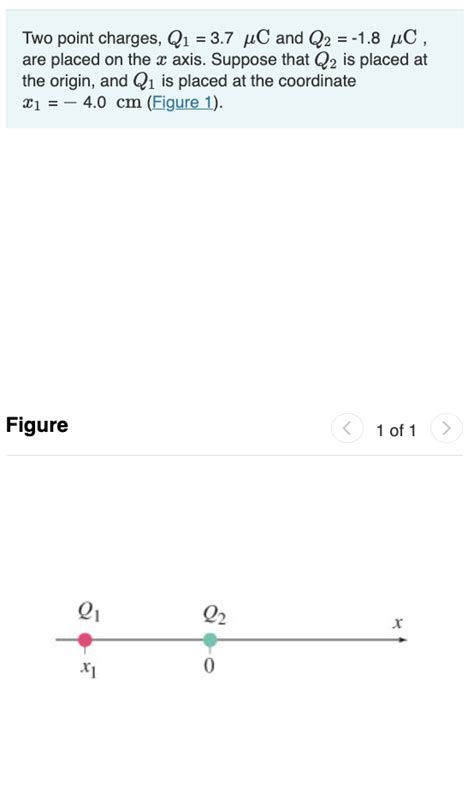 Solved Two Point Charges Q137μc And Q2−18μc Are Placed