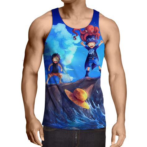 One Piece Monkey D Luffy Ace Sabo Happy Playing Kids Tank Top (Kids