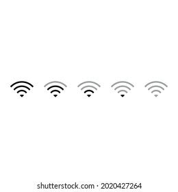 Wifi Signal Icon Set Apps Web Stock Vector Royalty Free 2020427264