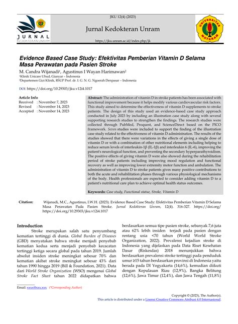 PDF EFEKTIVITAS PEMBERIAN VITAMIN D SELAMA MASA PERAWATAN PADA PASIEN