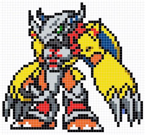 Wargreymon Digimon Adventure Spritepatróndiseño Para Hamabeads Sprite