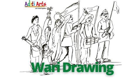 Wari Drawing | Easy Wari Drawing for Kids | Wari Poster Drawing | Ashadhi Ekadashi Drawing - YouTube