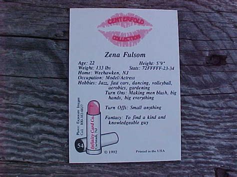 Genuine Vintage Zena Fulsom Infamous Nude Trading Card Etsy