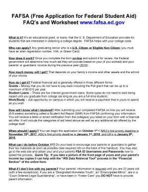 Fillable Online Fafsa Worksheet Fax Email Print Pdffiller