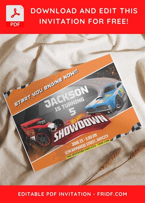 Free PDF Invitation Ultimate Hot Wheels Birthday Invitation