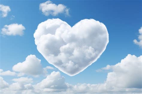 Heart Shaped Clouds In The Sky Sky Background With Clouds Stock