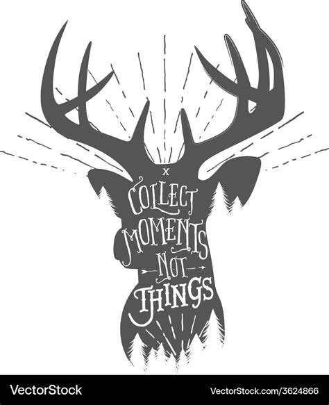 Vintage With Wilderness Quote On Deer Royalty Free Vector