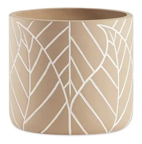 Jarrón decorativo de cemento Cachepot para plantas y suculentas color nude MercadoLibre