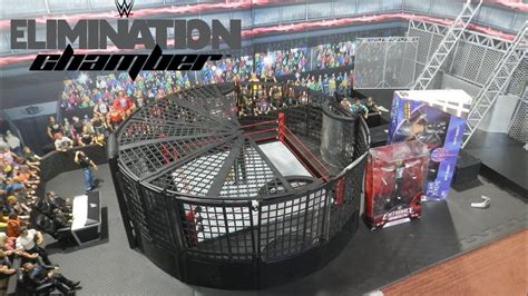 Wwe Figure Raw Main Event Ring Elimination Chamber Real Scale Playset