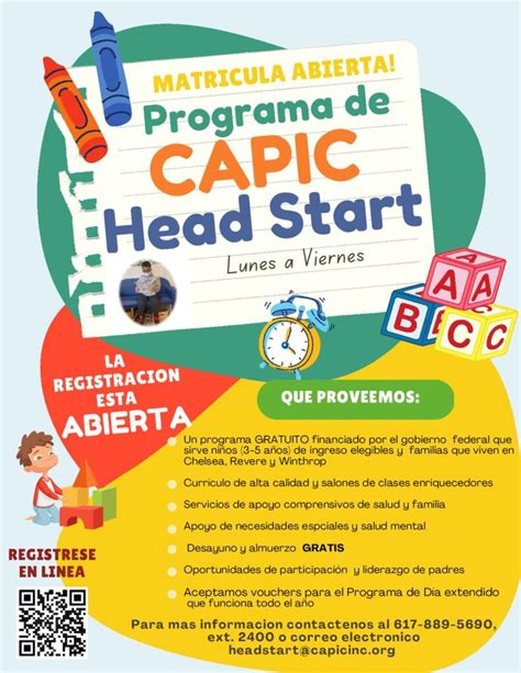 Now Enrolling Capic Head Start Program Matricula Abierta Program De