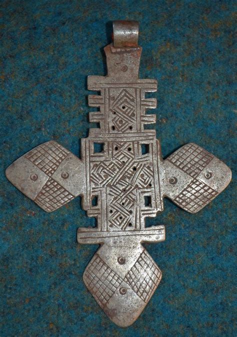 Antique Ethiopian Orthodox Coptic Christian Cross Pendant Amulet