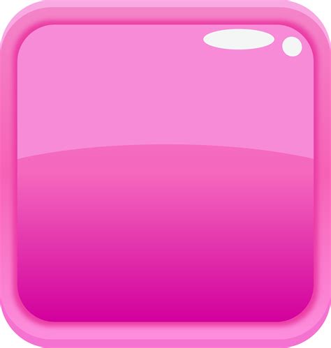 Pink Cartoon Square Button Png