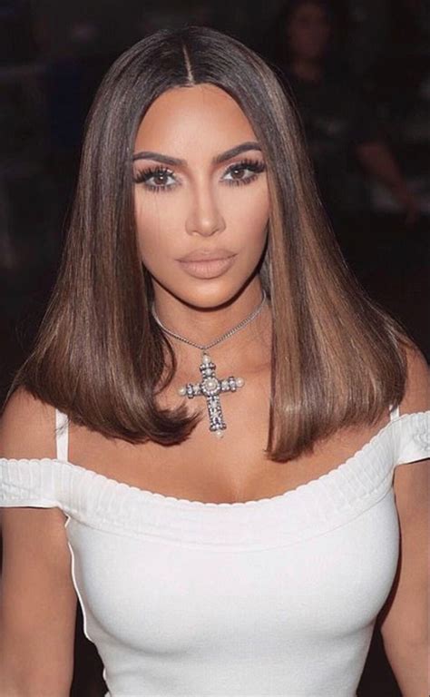 Short Brown Hair With Highlights In 2023 Kim Kardashian Hair