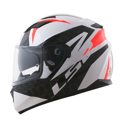 Capacete Ls2 FF320 Stream Commander Black White Red C Viseira