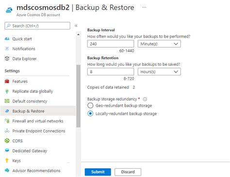 Configure Backup Storage Redundancy For Azure Cosmos DB Account