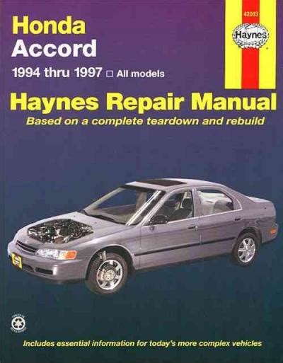 Honda Accord Haynes Service Repair Manual Australia