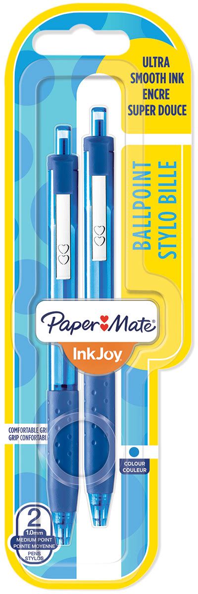 Papermate Inkjoy Retractable Ballpoint Pen Medium Blue Blister