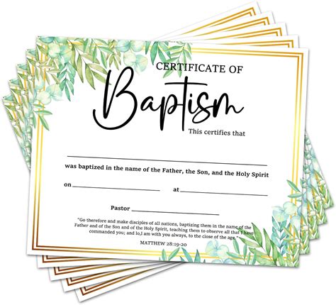 Amazon Baptism Certificates For Church Baby Dedication