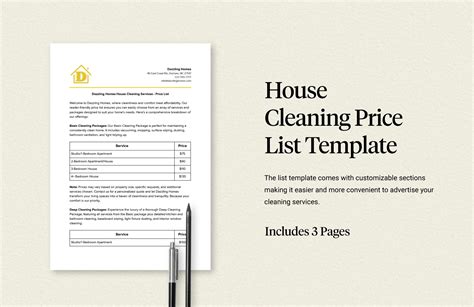 Housekeeping Services Price List