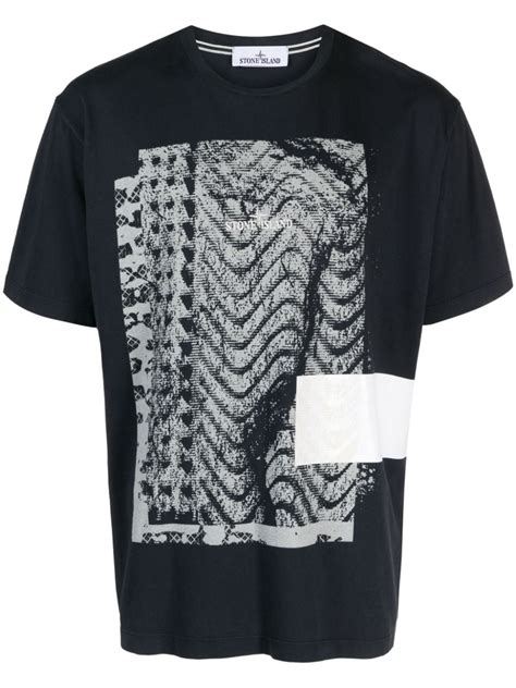 Stone Island T Shirt Mit Grafischem Print Farfetch