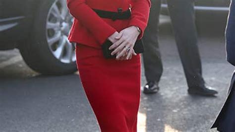 Kate Middleton Recycles Chic Red Luisa Spagnoli Suit For London School