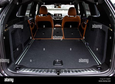 Huge Clean And Empty Car Trunk In Interior Of Compact Suv Rear View