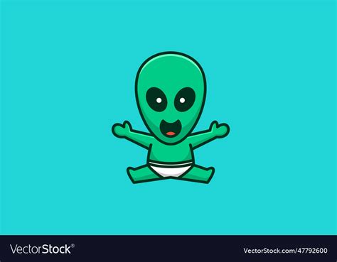 Baby alien template design logo Royalty Free Vector Image